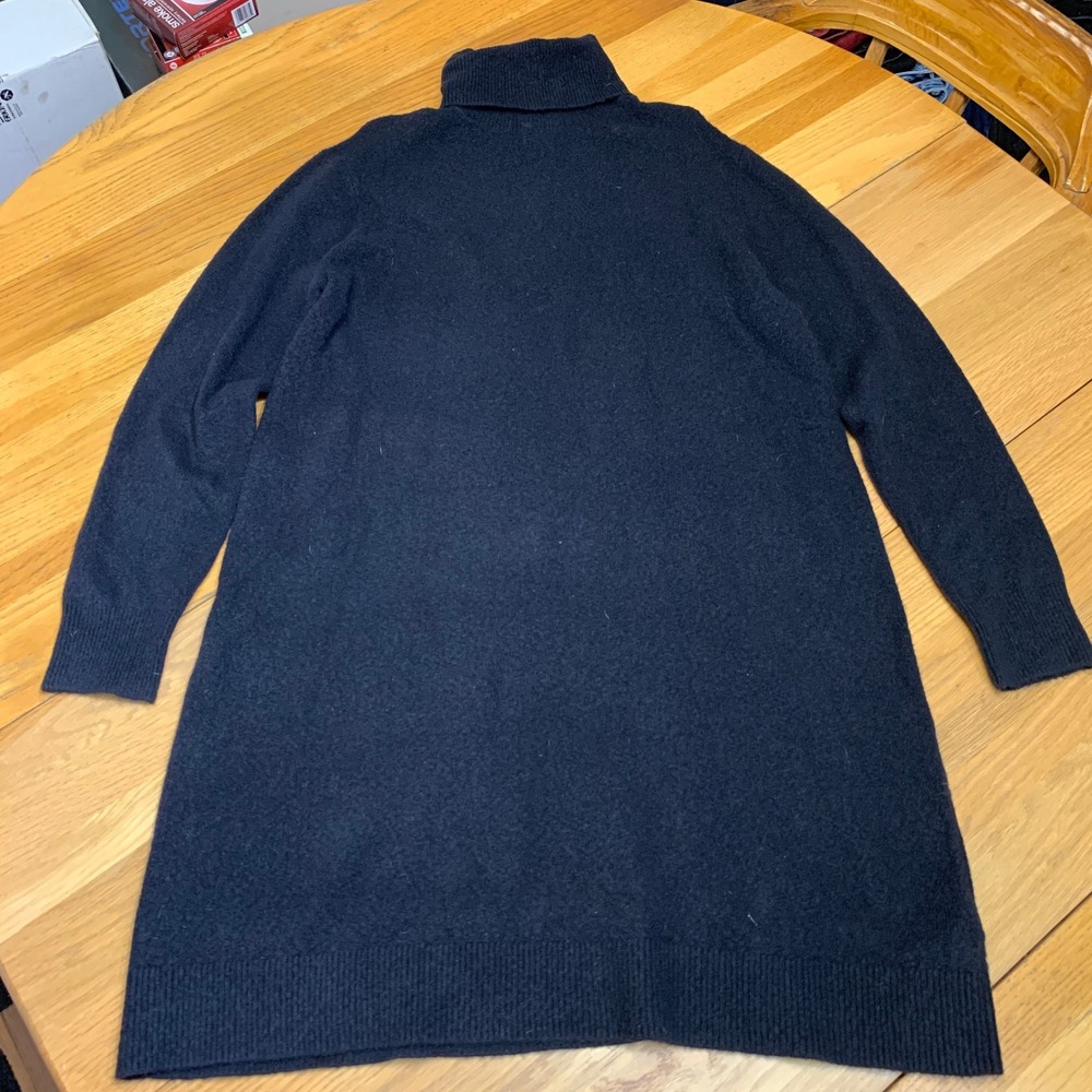 J. Crew Black Wool Blend Turtleneck Sweater Dress Long Sleeve Size Large NWT